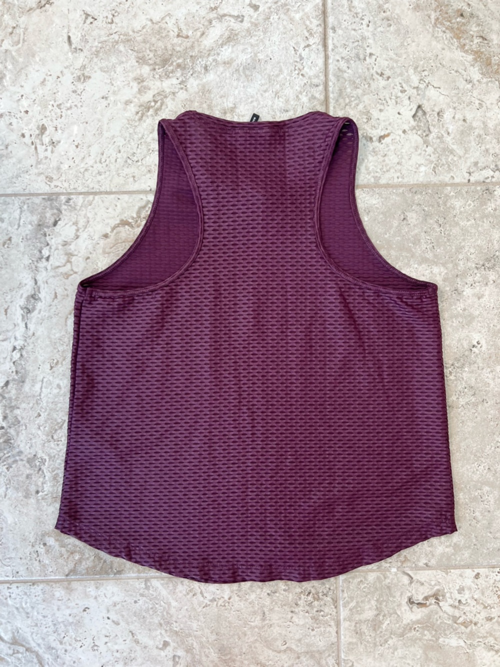 Koral x Ilana Kugel Aerate Shiny Netz Racerback Tank Top, Eggplant Purple, sz S - Picture 9 of 10
